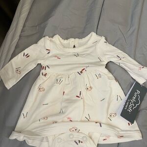 Carters Cream Baby Dress with Paint Palette and Brush Motif